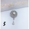 Елегантни дамски брошки с новаторски дизайн и декорация от  бели кристали Е19 9