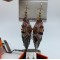 Дамски обеци с цветни мъниста и плътни висулки от синджирчета А160 18