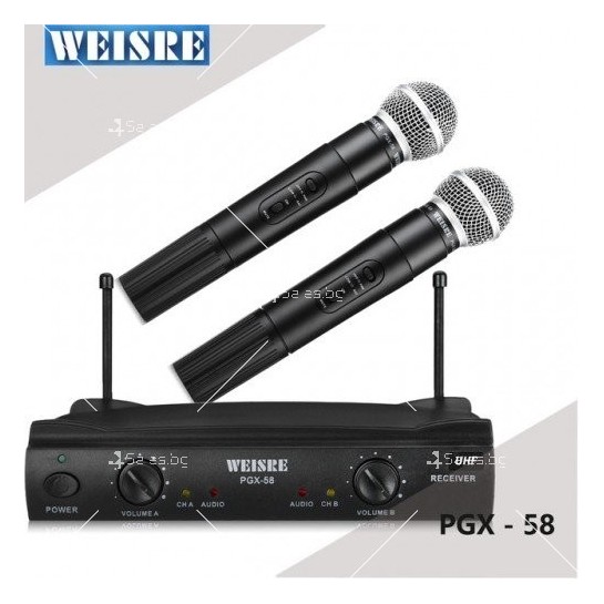 Комплект от 2 броя безжични микрофони с приемник WVNGR PGX 58 MF4