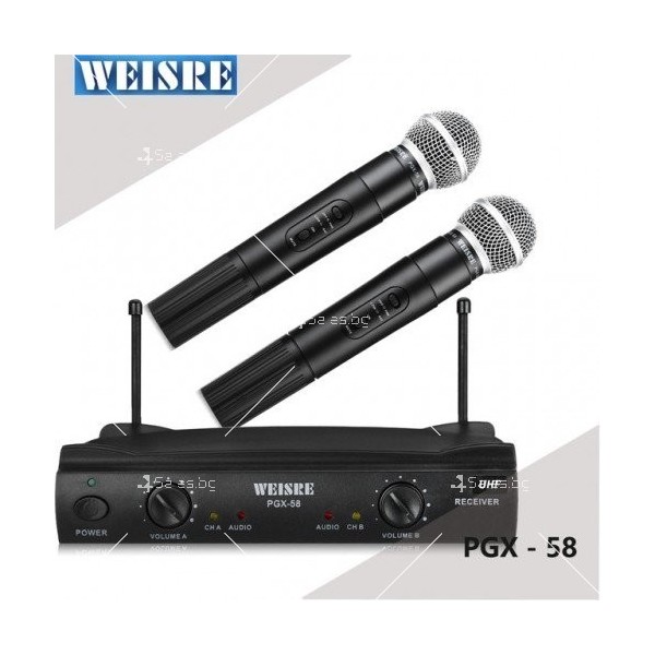 Комплект от 2 броя безжични микрофони с приемник WVNGR PGX 58 MF4 1