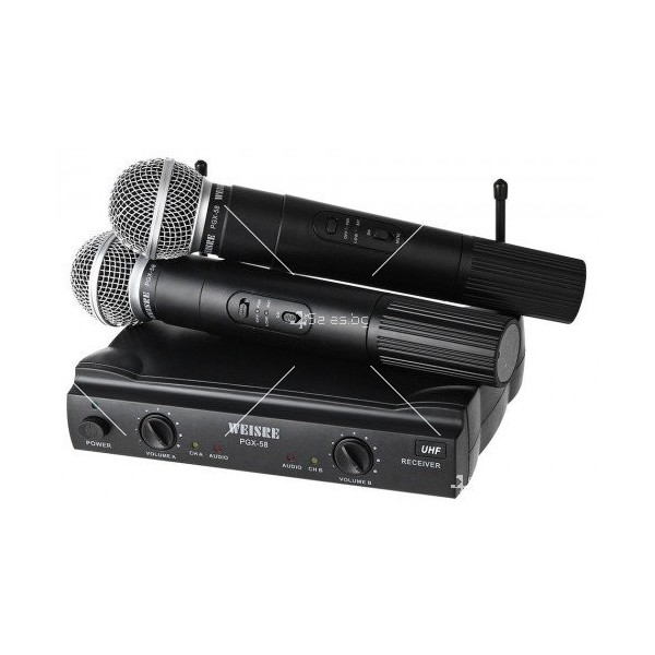 Комплект от 2 броя безжични микрофони с приемник WVNGR PGX 58 MF4 5