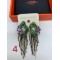 Колекция артистични дамски обеци с цветни мъниста и висулки от синджирчета А162 3