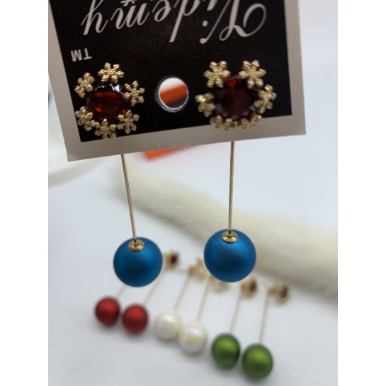 Елегантни дамски обеци с кристал, снежинки и топка в различни цветове А168