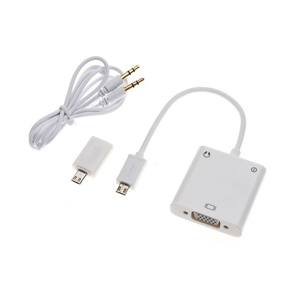 Микро USB, MHL адаптер и преобразувател към VGA 3,5mm Audio  CA103