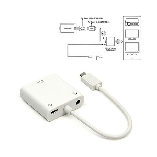 Микро USB, MHL адаптер и преобразувател към VGA 3,5mm Audio  CA103 7