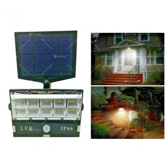 LED соларна лампа за външен монтаж, Сензор за движение, 50 LED диода - H LED58