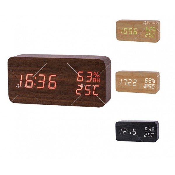 Модерен часовник с ЛЕД дисплей, календар, аларма, температура - TV932 4