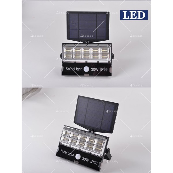 LED соларна лампа за външен монтаж, Сензор за движение, 50 LED диода - H LED58 6