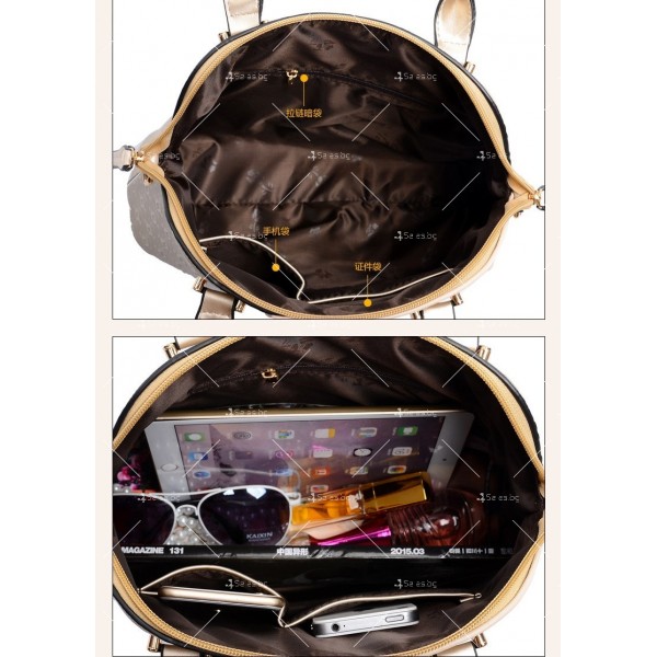 Комплект 2 бр. дамски чанти и 2 бр. портмонета от изкуствена кожа BAG30 4