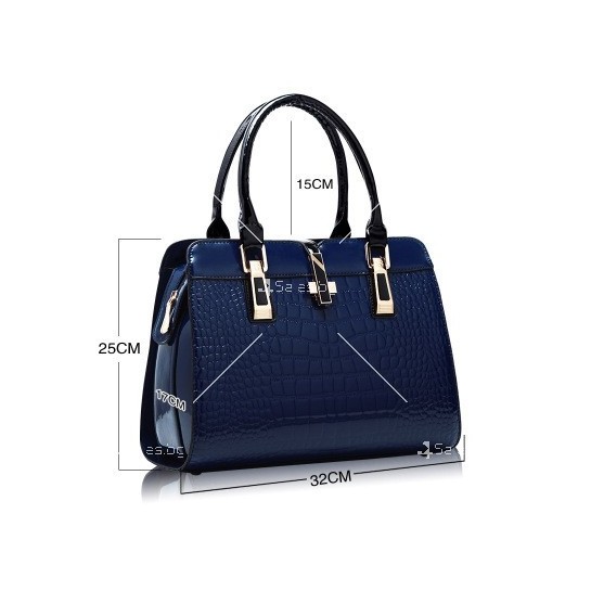 Луксозна лачена дамска чанта, имитираща крокодилски десен BAG43