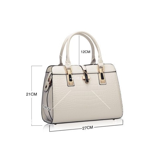 Луксозна лачена дамска чанта, имитираща крокодилски десен BAG43