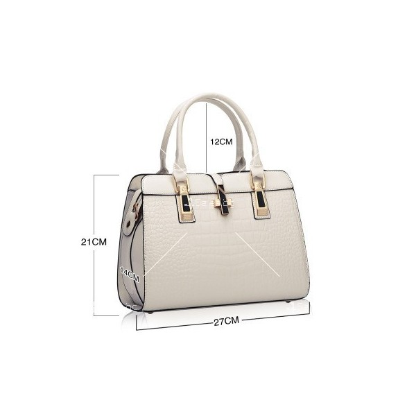 Луксозна лачена дамска чанта, имитираща крокодилски десен BAG43 12