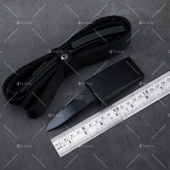 Компактен нож за колан с острие от неръждаема стомана, зъбци и отварачка KNF-3