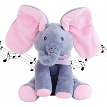 Плюшена детска играчка слон с музикален бутон - WJ34