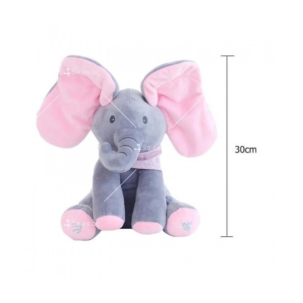 Плюшена детска играчка слон с музикален бутон - WJ34 8