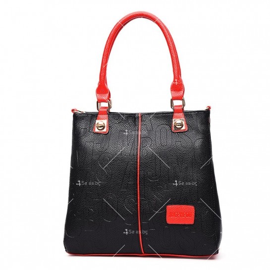 Комплект ежедневна кожена чанта + малка чантичка BAG75