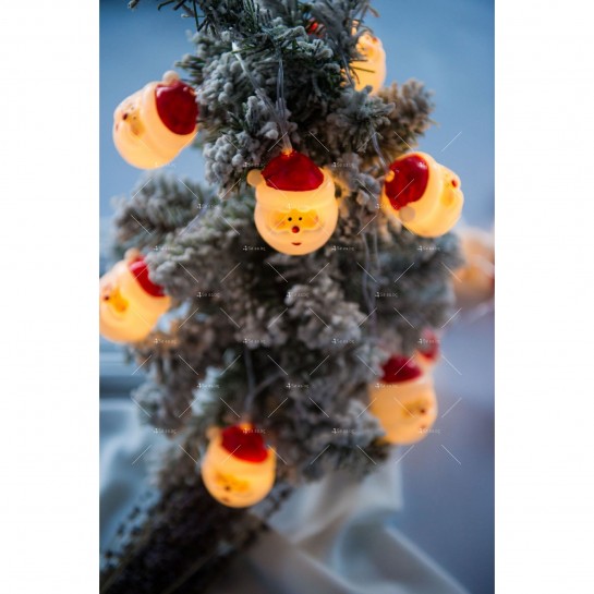 Коледна украса, светещи LED лампички с Дядо Коледа SD19