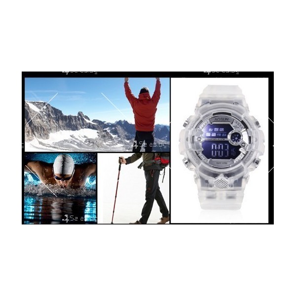 Спортен водоустойчив прозрачен часовник AOSUN 4