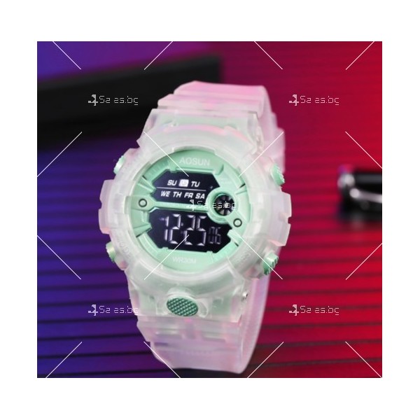 Спортен водоустойчив прозрачен часовник AOSUN 6