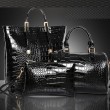 Комплект от 3 броя елегантни дамски чанти, имитиращи крокодилска кожа BAG72 2