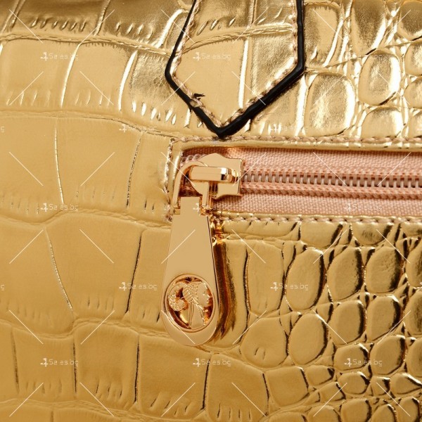 Комплект от 3 броя елегантни дамски чанти, имитиращи крокодилска кожа BAG72 5