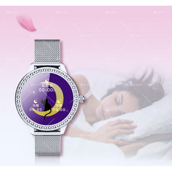Дамски смарт часовник от неръждаема стомана и дисплей от закалено стъкло SMW62 2