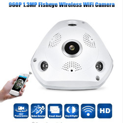 IP 3D камера CCTV с Wi Fi , 360 градуса ъгъл на заснемане и нощно виждане IP6 1