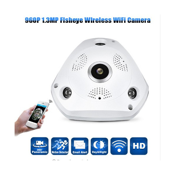 IP 3D камера CCTV с Wi Fi , 360 градуса ъгъл на заснемане и нощно виждане IP6 1