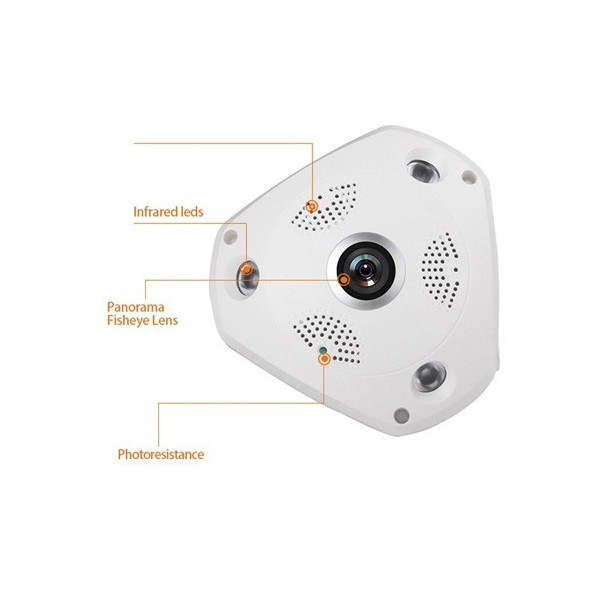 IP 3D камера CCTV с Wi Fi , 360 градуса ъгъл на заснемане и нощно виждане IP6