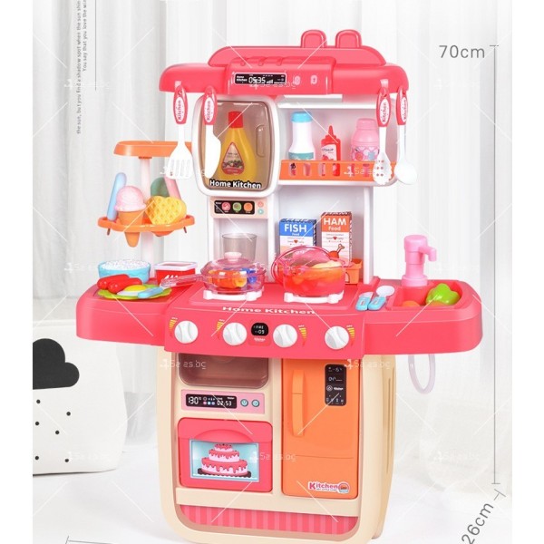 Музикална детска играчка, разглобяема розова кухня 2