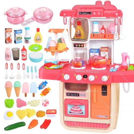 Музикална детска играчка, разглобяема розова кухня