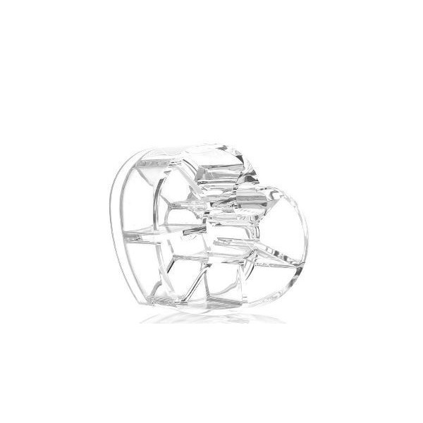 Прозрачен, козметичен органайзер с форма на сърце, снабден с 8 отделения