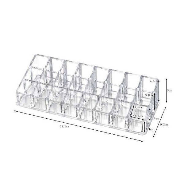 Прозрачен органайзер за 24 червила на три реда 7