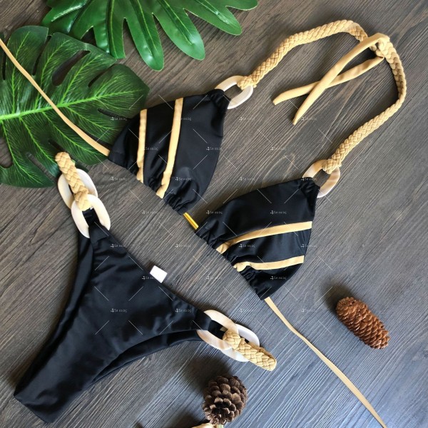 Дамски бански костюм от две части с пластмасови халки за декорация Y105 2