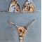 Дамски бански костюм с триъгълно горнище и долнище с висока талия Y100 6