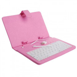 Розова клавиатура калъф за таблет 7 инча универсал