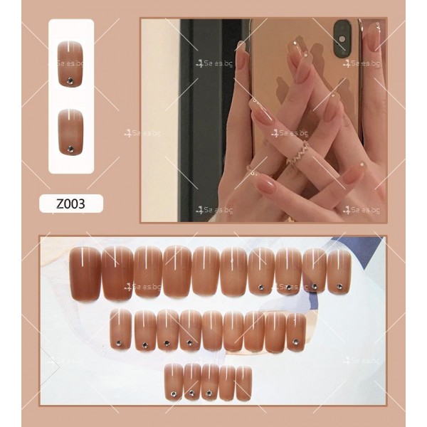 Изкуствени нокти с красив дизайн, комплект от 24 броя - ZJY168 2