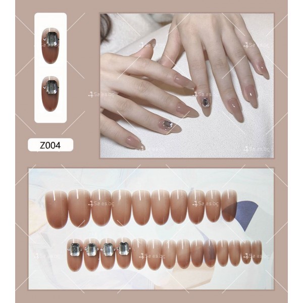 Изкуствени нокти с красив дизайн, комплект от 24 броя - ZJY168 3