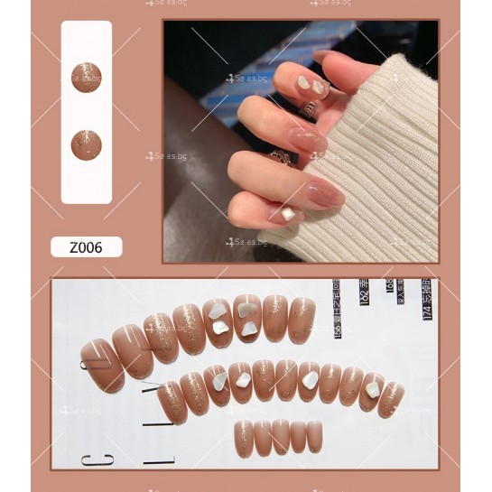 Изкуствени нокти с красив дизайн, комплект от 24 броя - ZJY168