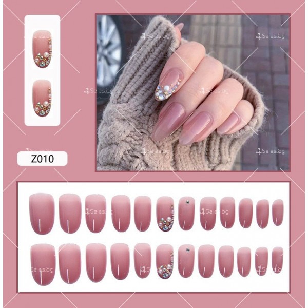 Изкуствени нокти с красив дизайн, комплект от 24 броя - ZJY168 10