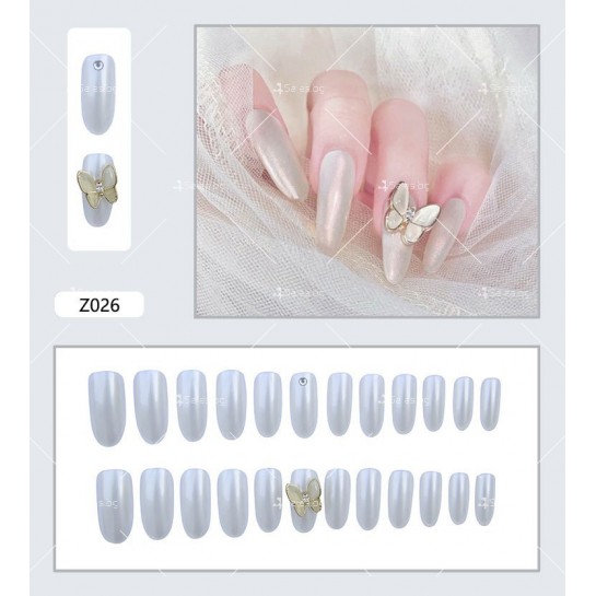 Изкуствени нокти с красив дизайн, комплект от 24 броя - ZJY168