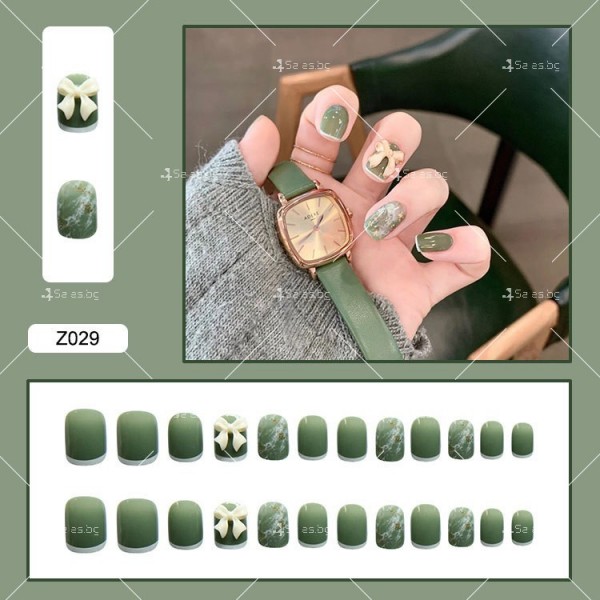 Изкуствени нокти с красив дизайн, комплект от 24 броя - ZJY168 30