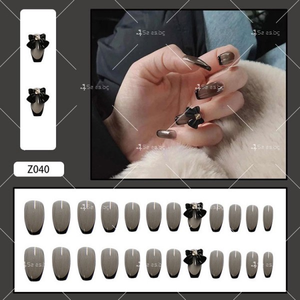 Изкуствени нокти с красив дизайн, комплект от 24 броя - ZJY168 38