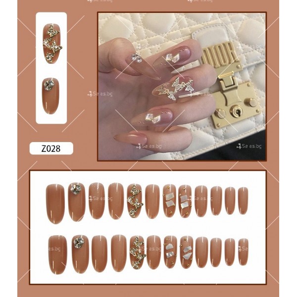 Изкуствени нокти с красив дизайн, комплект от 24 броя - ZJY168 39