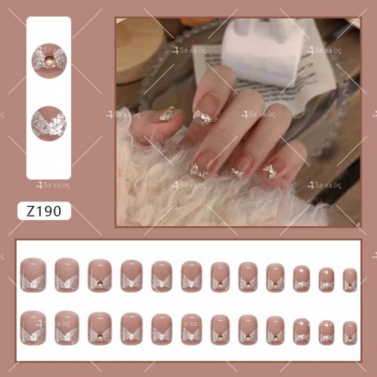 Изкуствени нокти в няколко модела, комплект от 24 броя - ZJY164