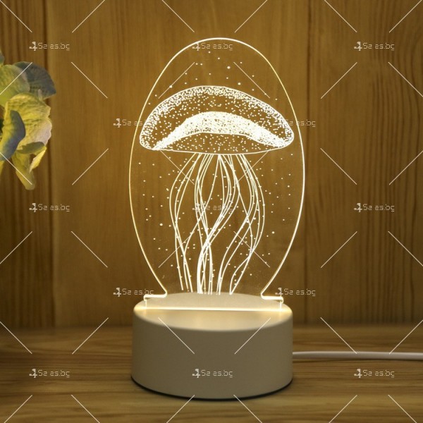 Холограмна 3D LED нощна лампа, 4W, 220V - TV1021 2