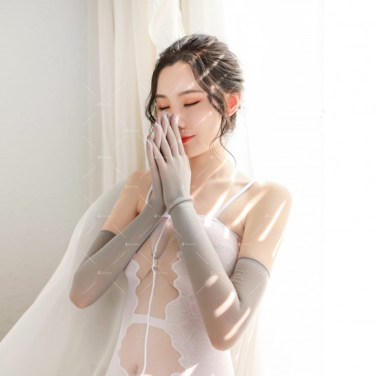 Дълги, елегантни дамски ръкавици  от ликра - NY164