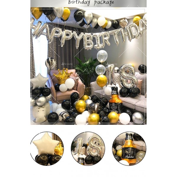 Луксозни комплекти с балони и декорация за рожден ден и празнични събития HZS534 3