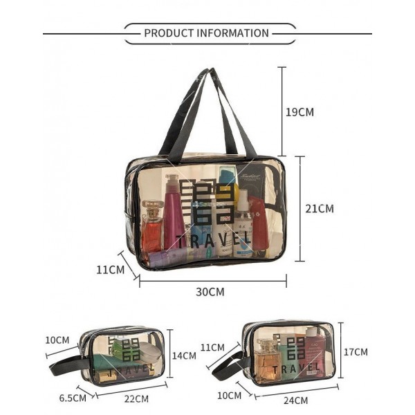Прозрачна чанта несесер за козметични продукти, различни размери HZS556 1