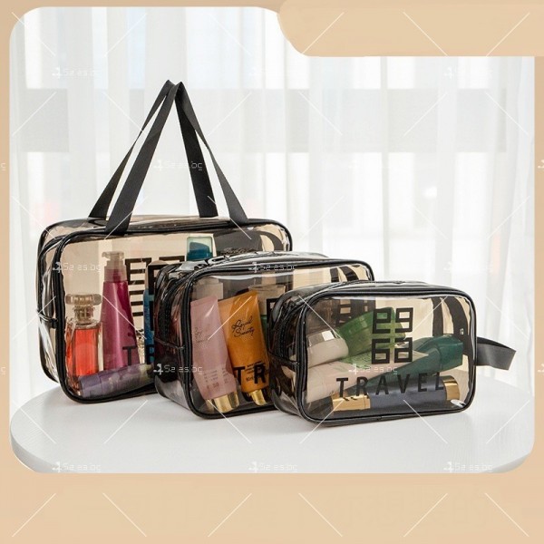 Прозрачна чанта несесер за козметични продукти, различни размери HZS556 4